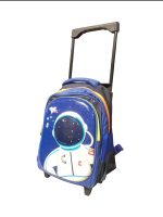 Kids 3D Astronaut Trolley School Bag – Rolling Backpack for School & Travel