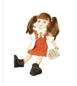 Mary & May Girls Fashion Doll with Pigtails, Overalls & Star Accents - Image 2