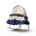 2-in-1 Convertible Baby Rocking Cradle with Mosquito Net Canopy & Space Theme - Image 5