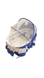 2-in-1 Convertible Baby Rocking Cradle with Mosquito Net Canopy & Space Theme - Image 4