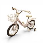 Raccoon Premium 16" Kids Bicycle with Training Wheels – Pearl Pink / Cream Age 5-8