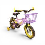 Super Bike 12" Premium Kids Bicycle with Training Wheels – Pink & Yellow Age 3-5