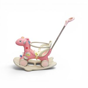 3-in-1 Multifunctional Toddler Rocking Horse & Ride-On Toy with Parent Push Handle (12–36 Months)
