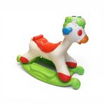 Evergreen 2-in-1 Happy Rocking Pony & Ride-On Toy (Ages 1–3) – White & Green - Image 3