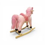 HollyHOME Princess Plush Rocking Horse with Wooden Base & Musical Sound - Image 2