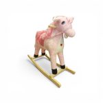 HollyHOME Princess Plush Rocking Horse with Wooden Base & Musical Sound - Image 3