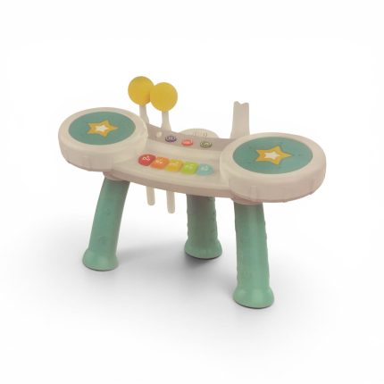 Huanger 2-in-1 Musical Drum Kit & Piano Activity Table Set for Toddlers (18M+)