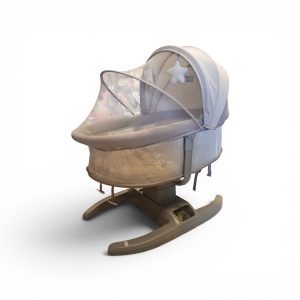 Mastela 3-in-1 Electric Baby Bassinet, Rocker & Swing with Adjustable Canopy, Mosquito Net & Bluetooth Music