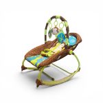 Infant-to-Toddler Convertible Baby Rocker & Bouncer with Overhead Toy Bar & Restraint Harness – Jungle Monkey Theme