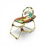 Infant-to-Toddler Convertible Baby Rocker & Bouncer with Overhead Toy Bar & Restraint Harness – Jungle Monkey Theme - Image 2