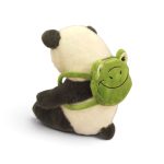 9" Soft Plush Panda Bear with Frog Backpack - Image 2