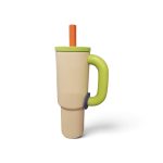 Kids Silicone Straw Insulated Tumbler with Easy-Grip Chubby Handle