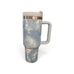 Tie-Dye Printed Insulated Stainless Steel Tumbler with Handle & Straw Lid (40 oz / 1.18 L)