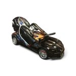 1:24 Bugatti Chiron Diecast Model Supercar (Gloss Black) - Image 2