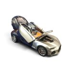Bugatti Chiron Diecast Model Supercar (Two-Tone Silver & Blue) - Image 2