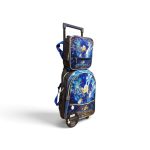 2-in-1 Kids Blue Sonic Speed Trolley School Bag Set with Matching Lunch Pouch
