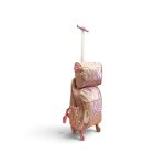 2-in-1 Girls Rose Gold Metallic Quilted Star Trolley School Bag Set with Lunch Bag