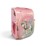 3D Embossed Unicorn Hard-Shell School Backpack for Girls – Pink Magical Castle Kids Bag