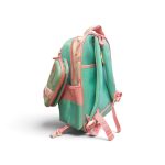 Paris Theme 3D Embossed Kids School Backpack – Mint Green & Pink Daypack with Pencil Case - Image 2