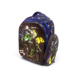 3D Embossed Multi-Character Kids School Backpacks – Sports Car, Dinosaur & Superbike Print Daypack with Matching Side Pouch - Image 3