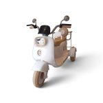 Kids Dual-Seat Electric Ride-On Scooter (Pure White & Warm Beige)