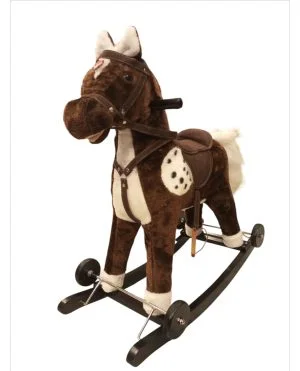 2-in-1 Plush Rocking & Ride-On Toy with Wheels (Ages 4 Years)