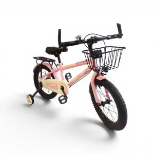 BDF B740 Sport 16" Kids Bicycle with Training Wheels – Soft Pink & Black Age 5-8